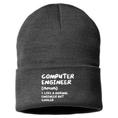 Computer Engineer Definition Funny Engineering Sustainable Knit Beanie