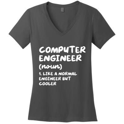 Computer Engineer Definition Funny Engineering Women's V-Neck T-Shirt