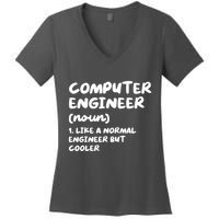 Computer Engineer Definition Funny Engineering Women's V-Neck T-Shirt