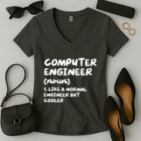 Computer Engineer Definition Funny Engineering Women's V-Neck T-Shirt