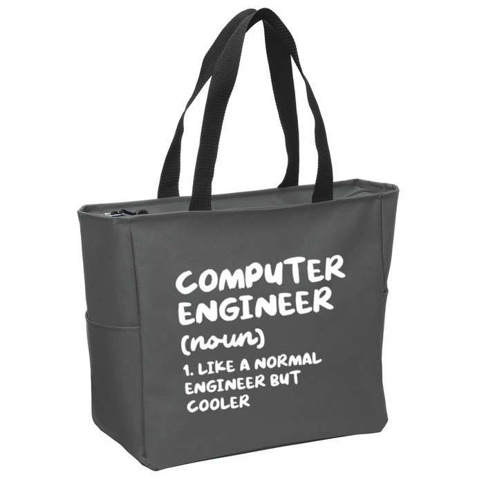 Computer Engineer Definition Funny Engineering Zip Tote Bag