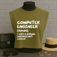 Computer Engineer Definition Funny Engineering Garment-Dyed Women's Muscle Tee