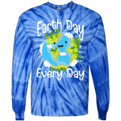 Cute Earth Day Every Day Save Our Planet Green Gift Tie-Dye Long Sleeve Shirt