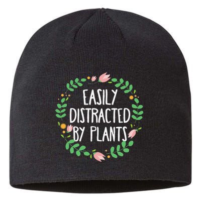 Cute Easily Distracted By Plants Gardening Gift Sustainable Beanie