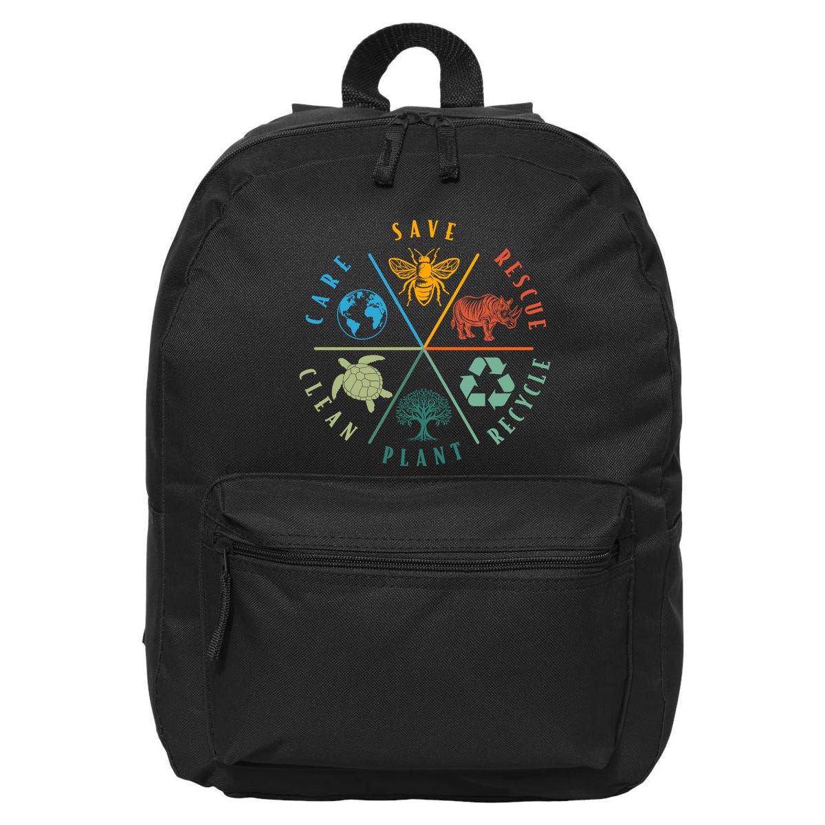 Celebrate Earth Day Save Rescue Recycle Plant Clean Care 16 in Basic Backpack