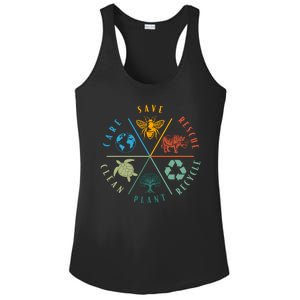 Celebrate Earth Day Save Rescue Recycle Plant Clean Care Ladies PosiCharge Competitor Racerback Tank