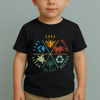 Celebrate Earth Day Save Rescue Recycle Plant Clean Care Toddler T-Shirt