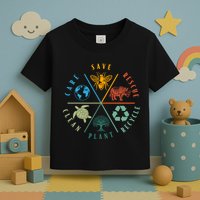 Celebrate Earth Day Save Rescue Recycle Plant Clean Care Toddler T-Shirt