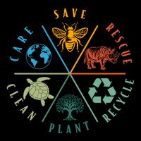 Celebrate Earth Day Save Rescue Recycle Plant Clean Care Toddler T-Shirt