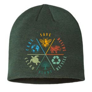 Celebrate Earth Day Save Rescue Recycle Plant Clean Care Sustainable Beanie