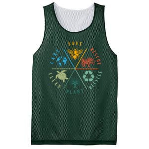 Celebrate Earth Day Save Rescue Recycle Plant Clean Care Mesh Reversible Basketball Jersey Tank