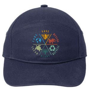 Celebrate Earth Day Save Rescue Recycle Plant Clean Care 7-Panel Snapback Hat