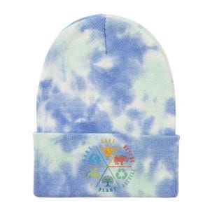 Celebrate Earth Day Save Rescue Recycle Plant Clean Care Tie Dye 12in Knit Beanie