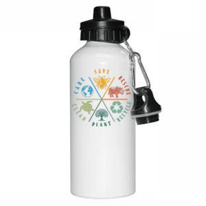 Celebrate Earth Day Save Rescue Recycle Plant Clean Care Aluminum Water Bottle