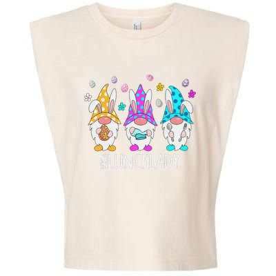 Cute Easter Day Gnome Love Lunch Lady  Matching Garment-Dyed Women's Muscle Tee