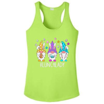 Cute Easter Day Gnome Love Lunch Lady  Matching Ladies PosiCharge Competitor Racerback Tank