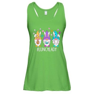 Cute Easter Day Gnome Love Lunch Lady  Matching Ladies Essential Flowy Tank