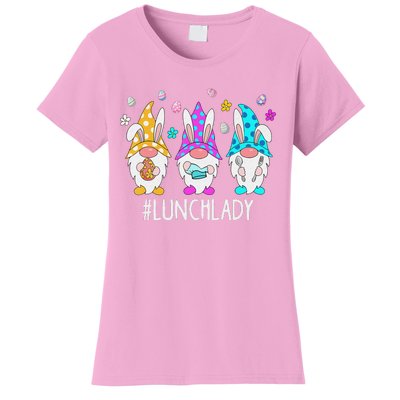 Cute Easter Day Gnome Love Lunch Lady  Matching Women's T-Shirt