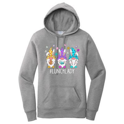 Cute Easter Day Gnome Love Lunch Lady  Matching Women's Pullover Hoodie