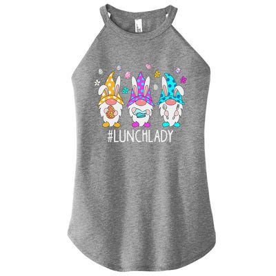 Cute Easter Day Gnome Love Lunch Lady  Matching Women's Perfect Tri Rocker Tank