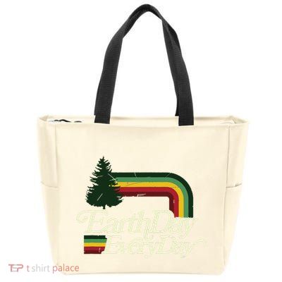 Cute Earth Day Everyday Retro Vintage Zip Tote Bag