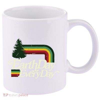 Cute Earth Day Everyday Retro Vintage 11oz C Handle Ceramic Mug