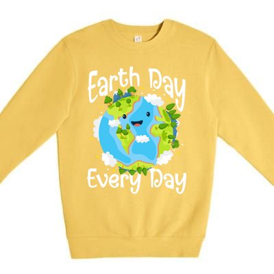 Cute Earth Day Every Day Save Our Planet Green Gift Premium Crewneck Sweatshirt