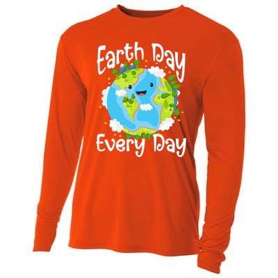 Cute Earth Day Every Day Save Our Planet Green Gift Cooling Performance Long Sleeve Crew