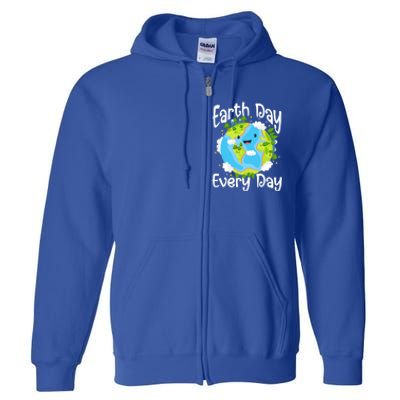 Cute Earth Day Every Day Save Our Planet Green Gift Full Zip Hoodie