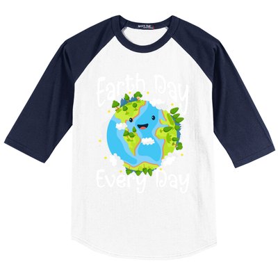 Cute Earth Day Every Day Save Our Planet Green Gift Baseball Sleeve Shirt