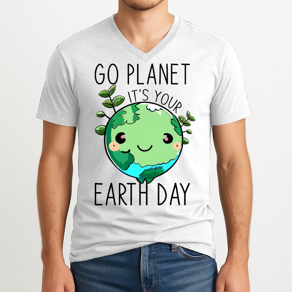Cute Earth Day Go Planet Earth Day V-Neck T-Shirt