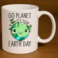 Cute Earth Day Go Planet Earth Day 11oz C Handle Ceramic Mug