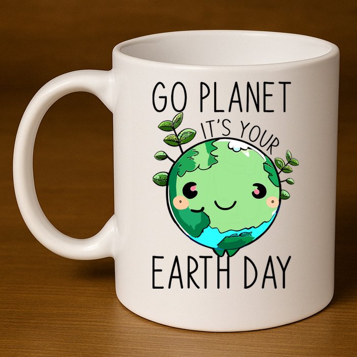 Cute Earth Day Go Planet Earth Day 11oz C Handle Ceramic Mug