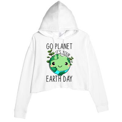 Cute Earth Day Go Planet Earth Day Crop Fleece Hoodie