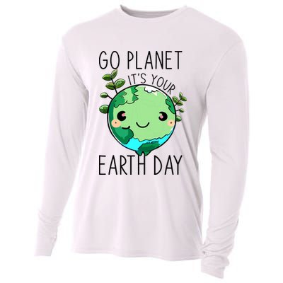 Cute Earth Day Go Planet Earth Day Cooling Performance Long Sleeve Crew