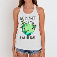 Cute Earth Day Go Planet Earth Day Women's Knotted Racerback Tank