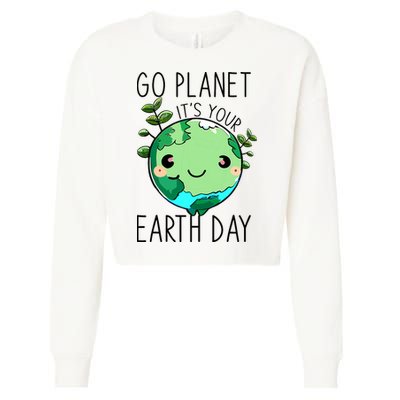 Cute Earth Day Go Planet Earth Day Cropped Pullover Crew
