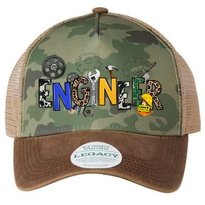 Cool Engineer Design With Engineering Tools And Gears Legacy Tie Dye Trucker Hat