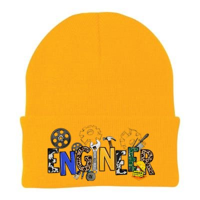 Cool Engineer Design With Engineering Tools And Gears Knit Cap Winter Beanie