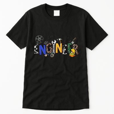 Cool Engineer Design With Engineering Tools And Gears Tall T-Shirt