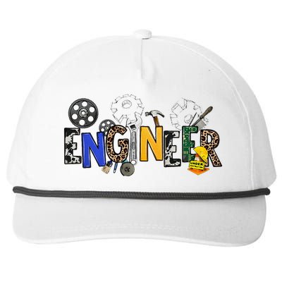 Cool Engineer Design With Engineering Tools And Gears Snapback Five-Panel Rope Hat