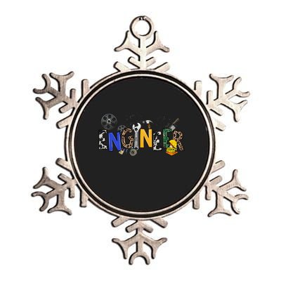 Cool Engineer Design With Engineering Tools And Gears Metallic Star Ornament