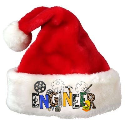 Cool Engineer Design With Engineering Tools And Gears Premium Christmas Santa Hat