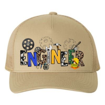 Cool Engineer Design With Engineering Tools And Gears Yupoong Adult 5-Panel Trucker Hat