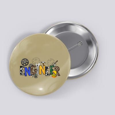 Cool Engineer Design With Engineering Tools And Gears Button