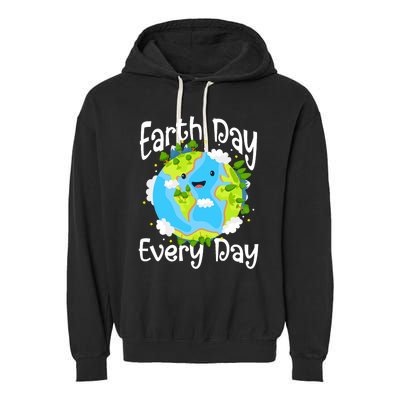 Cute Earth Day Every Day Save Our Planet Green Garment-Dyed Fleece Hoodie