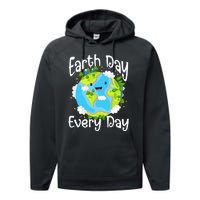 Cute Earth Day Every Day Save Our Planet Green Performance Fleece Hoodie