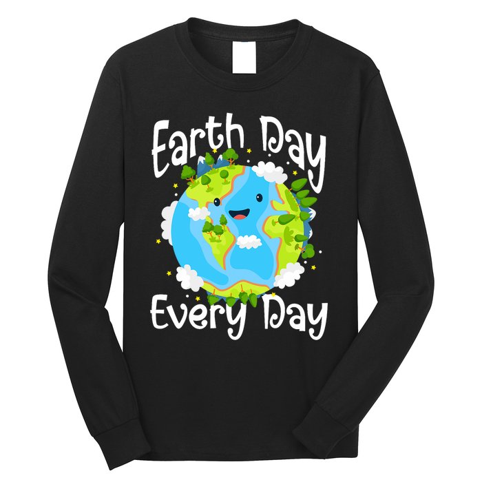 Cute Earth Day Every Day Save Our Planet Green Long Sleeve Shirt