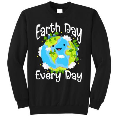 Cute Earth Day Every Day Save Our Planet Green Tall Sweatshirt