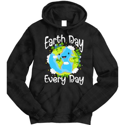 Cute Earth Day Every Day Save Our Planet Green Tie Dye Hoodie